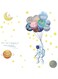 Azonee Astronaut Wall Decal, Space Planet Universe Wall Stickers DIY Self-Adhesive Removable Vinyl Wall for Kids Boy Bedroom Living Room Kindergarten Nursery Murals