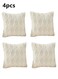 Pack of 4 Throw Pillow Covers Pillowcase For Couch Modern Decorative Solid Colour Simple Pillowcase Plush White 45 x 45 CM