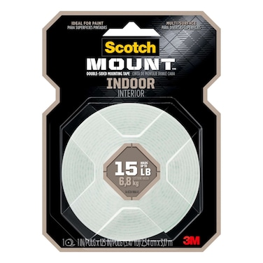 3M Scotch Mount Double-Sided Mounting Tape Indoor 1x125inch
