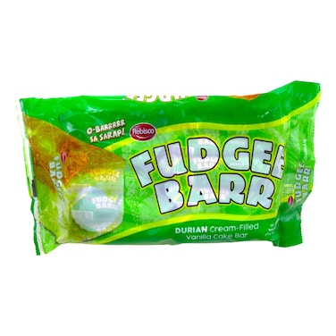 Fudgee Bar Durian Cream Filled Vanilla Cake Bar, 400g