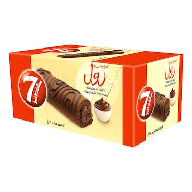 7 Days Chocolate Swiss Roll with Chocolate Filling, 20g Pack of 12