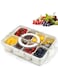 HAENJA Divided Serving Tray with Lid and Handle, Spice Storage Box Dried Fruits Seasoning Storage Container, Portable Snack Platter Organizer for Fruits, Nuts, Snacks, Candy Travel (1pcs)