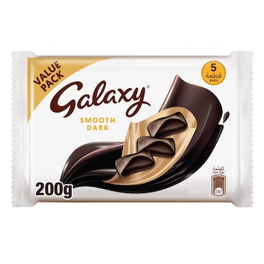 Galaxy Smooth Dark Chocolate Bar, 40g Pack of 5