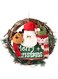 HIGHLAND 14 Inch Santa Claus Reindeer Snowman Merry Christmas Wreath for Front Door &ndash; Merry Christmas Door Sign Hanging Decorations &ndash; Christmas Decorations for Home &ndash; Christmas Door Board