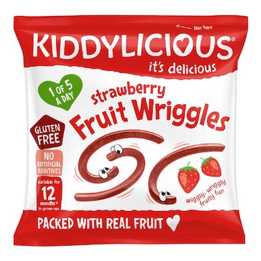 Kiddylicious Strawberry Fruit Wriggles, 12 Months+, 12g