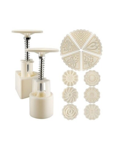 3D Rose Flowers Mooncake Cookie Mold,2 Sets DIY Mooncake Mold Press 11 Stamps,Triangle Shape Decoration Tools For Baking