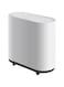 TAESTAR Trash Bin Moveable Dustbin White Garbage Bin Plastic Diaper Pail Trash can with lid for Kitchen Bathroom Bedroom office Living Home Accessories 10L (White)