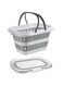 ANNIYA Collapsible Plastic Laundry Baskets with Handles, Smart Space Saving Deisgn Washing Bin Kitchen Storage, Large Folding Pop Up Laundry Hamper for Bedroom and Bathroom (Grey)