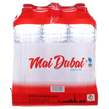 ماي دبي مياه شرب  قليلة الصوديوم 1.5 لتر حزمة من 6