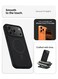 جراب Mobcos iPhone 17 Pro أسود فاخر من السيليكون بتصميم حلقة مميزة، مزود بتقنية MagSafe   ملمس ناعم كالحرير   حماية فائقة ضد الصدمات بمعايير عسكرية   توافق مغناطيسي قوي   غطاء أنيق ونحيف