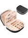 ProCase Travel Size Jewelry Box, Large Portable Seashell-Shaped Jewelry Case, 2 Layer Jewelry Organizer in PU Leather for Women -Black