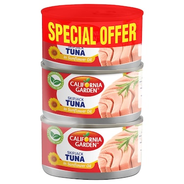 California Garden Skipjack Tuna In Sunflower Oil, 170g Pack of 3