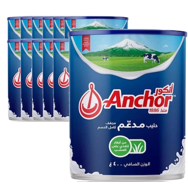 Anchor Fortified Milk Powder, 400g Pack of 12