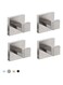 COUOBO Bathroom Towel Hook 4 Pack, for Kitchen, Bedroom, Hotel - Modern Design Effortless Mounting Towel Hangers, Brushed Finish