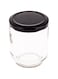 AKDC Glass Bottle W/Blk Lid L(6CM) XW(6CM) XH(8CM) Transparent