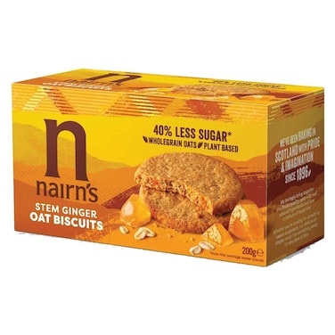 نيرنز بسكويت الشوفان بالزنجبيل الطبيعي قليلة السكر 200 غرام