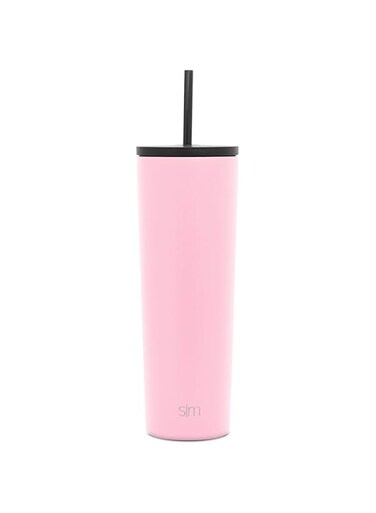 Simple Modern Insulated Tumbler with Lid and Straw   Iced Coffee Cup Reusable Stainless Steel Water Bottle Travel Mug   Gifts for Women Men Her Him   Classic Collection   28oz   Blush
