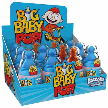 Bazooka Big Baby Pop Cola Hard Candy, 32g, Pack of 12