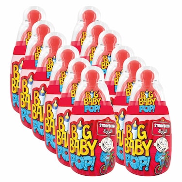 بازوكا بيج بيبي بوب حلوى بنكهة الفراولة 32 غرام حزمة من 12