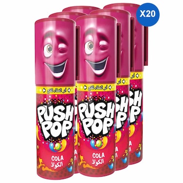 Bazooka Push Pop Cola Hard Candy, 15g, Pack of 20