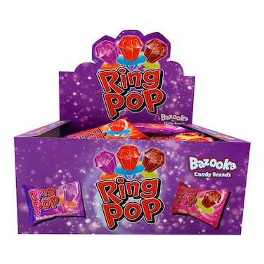 Bazooka Ring Pop, 10g Pack of 24