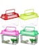 1 pcs Small Fish Tank, Clear Plastic Fish Tank, Reptile Carrier with Breathable Lids, Portable Fish Aquarium for Turtles, Beta Fish, Small Reptile (Random Color)