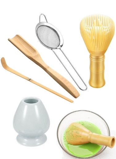 PCS Matcha Whisk Set, Resin Tea Matcha Whisk, Sifter, Holder, Bamboo Tea Scoop, Tea Spoon for Stirring Japanese Green Tea Powder