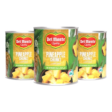Del Monte Pineapple Chunks in Syrup, 570g Pack of 3