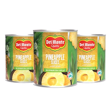 Del Monte Pineapple Slices in Syrup, 570g Pack of 3