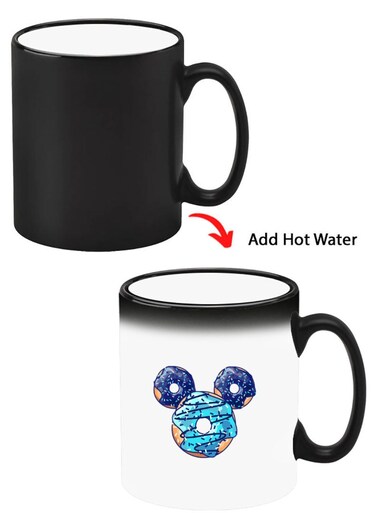 Color Changing Heat Sensitive Ceramic Mug, Image Revealed When HOT Liquid is Added! Donut Mickey