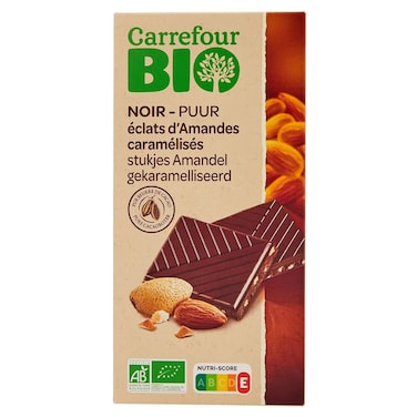Carrefour Bio Organic Dark Chocolate with Almonds, 100g