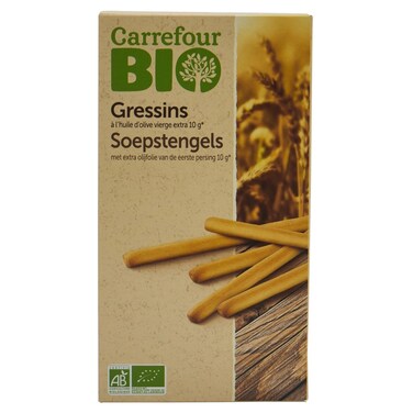 Carrefour Bio Organic Olive Oil Breadsticks, 125g