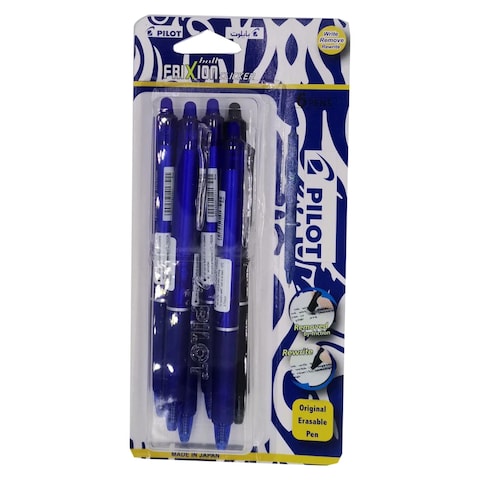 Pilot Frixion Clicker Erasable Rollerball Pen Blue 0.7mm 6 PCS