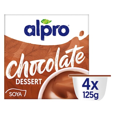 Alpro Chocolate Plant-Based Dessert, 125g Pack of 4