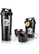 RIGID FITNESS Protein Shakers (2-Pack of 500ml) - Leak-Proof Shaker with Compartments for Powder &amp; Pill Storage - Transparent Mixer - Healthy BPA Free Bottle - Ideal for Exercises (Black/Transparent)