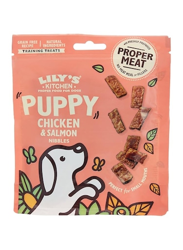 LILY'S KITCHEN Chicken and Salmon Nibbles Puppy Treats- 70G