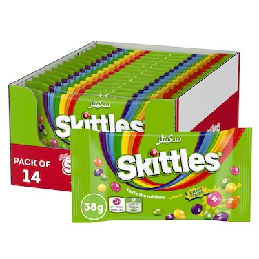 Skittles Crazy Sours Candy Pack of 14, 38g