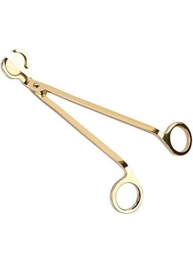 Sturdy Candle Wick Trimmer - Premium Stainless Steel Wick Cutter for Candles - Polished Candle Scissors (Gold)