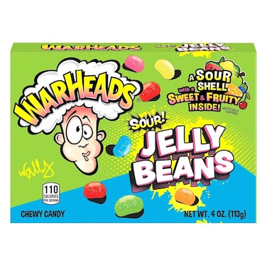 Warheads Sour Shell Jelly Beans Chewy Candy, 113g