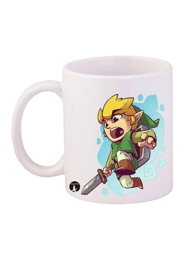 Anime The Legend Of Zelda Printed Mug White/Green/Yellow