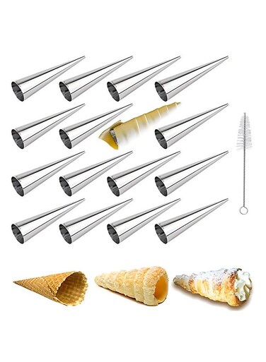Pcs Standing Cone Shape Cream Horn Molds, Stainless Steel DIY Baking Cones Mold