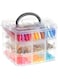 3 Layer Stackable Storage Container, Plastic Craft Box Organizer with 30 Adjustable Compartments &amp; Handle Portable Beads Organizers Box for Arts, Crafts, Toy, Fuse Beads, Washi Tapes, Jewelry, Clear