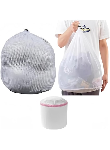 MESTURL Mesh Laundry Bags 6 Pcs Set for Washing Delicate Garments, Blouse, Hosiery,Stocking,Underwear,Bra,Lingerie and Shoes,Protect Your Clothes/Shoes from Deformation and Scratches (MES6080)