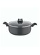 Non-Stick Casserole, Stockpot &amp; Stewpot with Glass Lid and 5 Layer PTFE Non-Stick Spray Coating BXSCP24BME Black 24cm