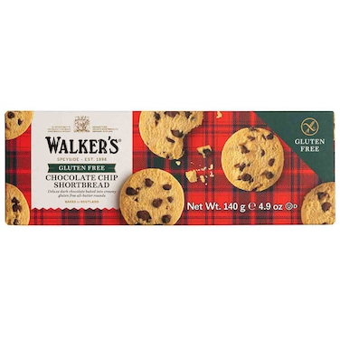 ووكرز بسكويت الزبدة الخالي من الغلوتين برقائق الشوكولاته، 140 غرام