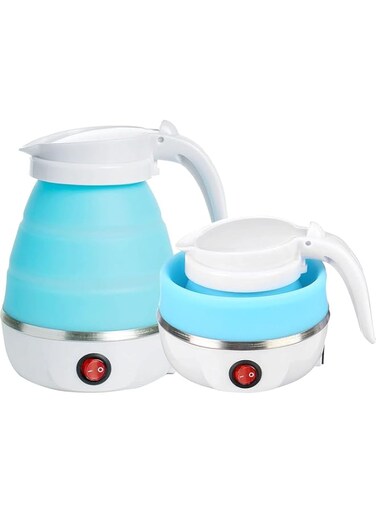 ELTERAZONE Portable Folding Electric Kettle Fast Boiling Foldable Electric Kettle for Travel Food Grade Silicone Boil Dry Protection Electric Kettle with Separable Power Cord for Hiking Camping
