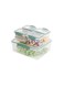 East 6 Pcs Food Storage Container With Lid, Leakproof Meal-Prep Containers For Kitchen Storage Reusable Plastic Microwave, Dishwasher Safe Clear