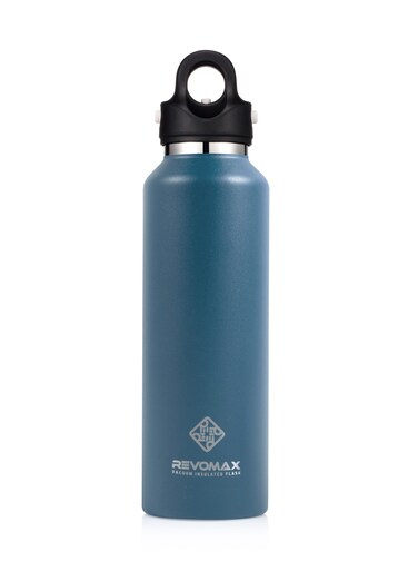Double Walled Vacuum Insulated Water Bottle, Copper Plated, Insulated Thermos Flask, Twist-Free Cap, 18/8 Stainless Steel, BPA-free, Phthalate-free, No Flavour-Staining, 20oz/592ml, Jewelry Blue