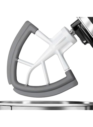 Vaxaape Flex Edge Beater,Mixer Accessory,Attachments For Mixer,Fits Tilt-Head Stand Mixer Bowls For 4.5-5 Quart Bowls,Beater With Silicone Edges,White
