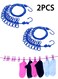 Retractable Portable Clothesline with 12 Clothespins for Indoor Laundry Drying, Outdoor Camping Accessories (Blue)